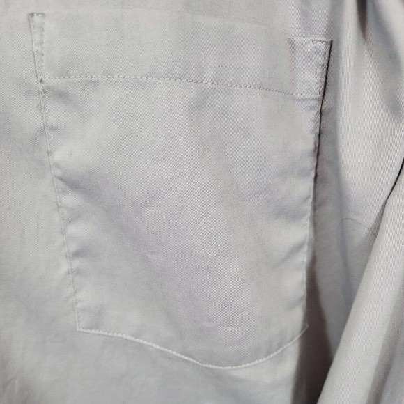 Van Heusen Flex Mens Size 18 Tall Fit Stretch Silver Gray Casual Dress Shirt - Picture 3 of 6